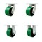 Service Caster 6'' Heavy Duty Green Poly on Cast Iron Wheel Caster Set 2 Swivel 2 Rigid, 4PK CRAN-SCC-KP92S630-PUR-GB-2-R-2 - alternate 1